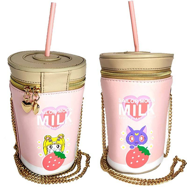 Sailor Moon Strawberry Milk Sipper Crossbody Bag