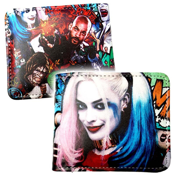 Suicide Squad Harley Quinn Character Collage Bi-Fold Wallet