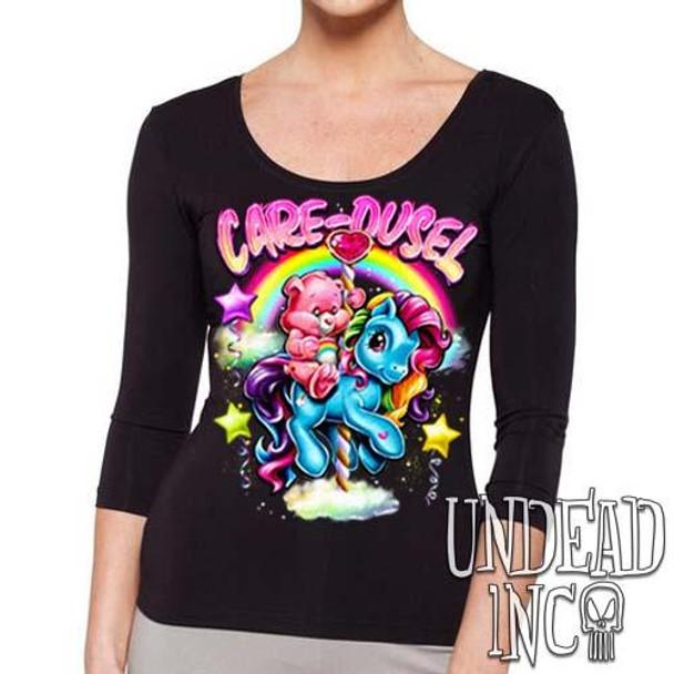 Retro Care-ousel - Ladies 3/4 Long Sleeve Tee