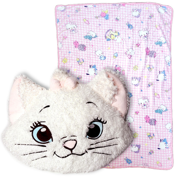 Marie X Hello Kitty Plush & Hidden Fleece Blanket Set