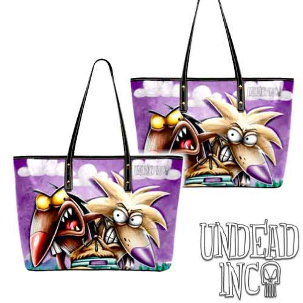 Angry Beavers Large Pu Leather Handbag / Shoulder Bag