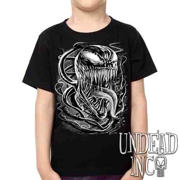 Venom Symbiote Black & Grey -  Kids Unisex Girls and Boys T shirt