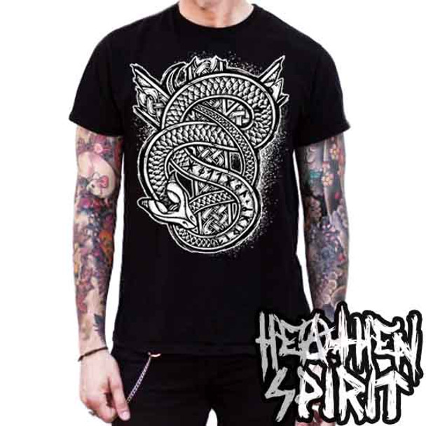 Algiz Serpent Viking Rune Heathen Spirit - Mens T Shirt