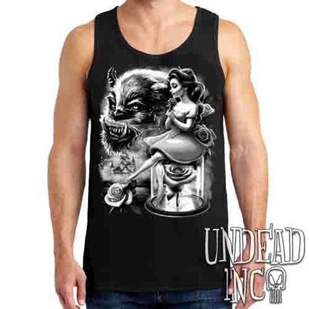 Beauty & The Beast Fairy Tale Magic Black & Grey - Mens Tank Singlet