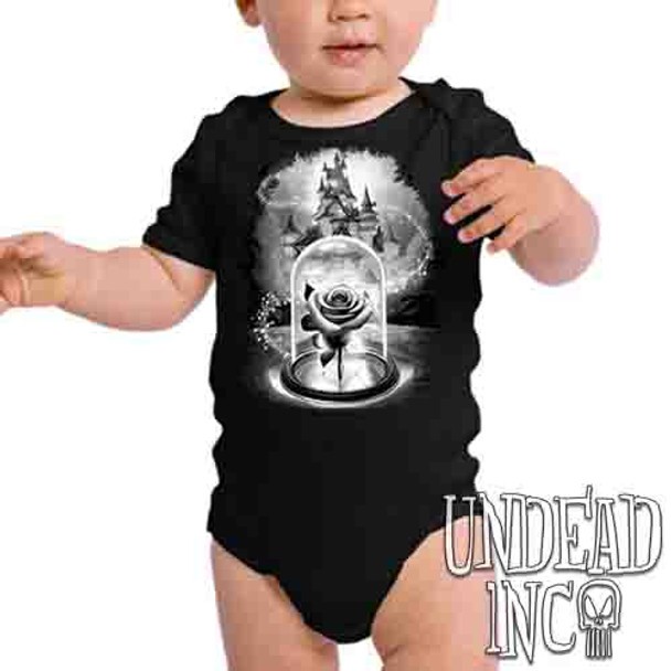 Enchanted Rose Black & Grey - Infant Onesie Romper