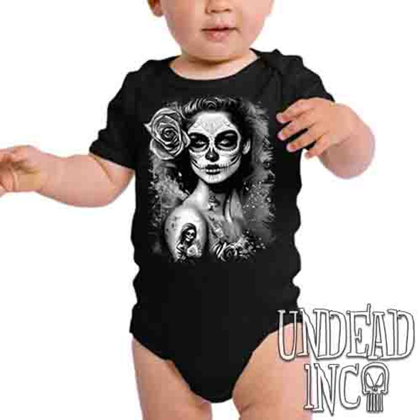 Day Of The Dead Woman Black & Grey - Infant Onesie Romper