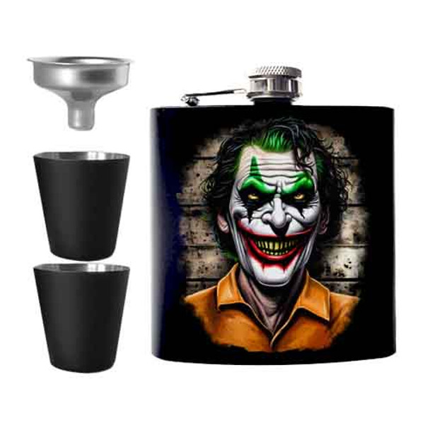 Joker Mugshot Undead Inc Hip Flask Set