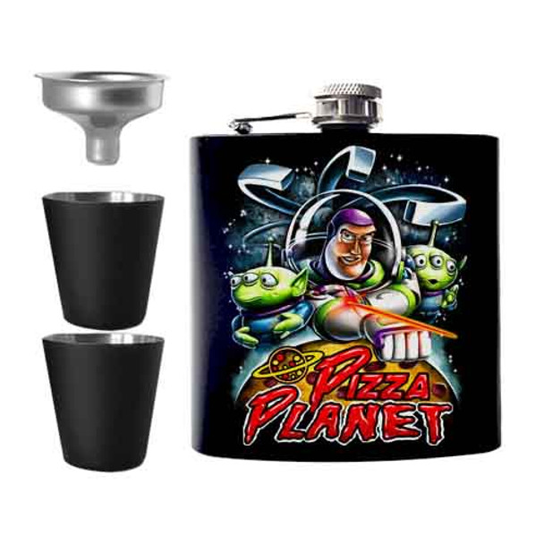 Pizza Planet Buzz Undead Inc Hip Flask Set