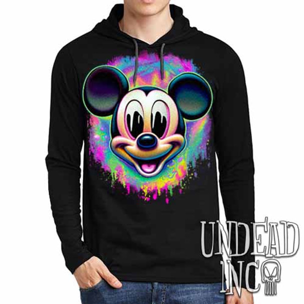 Trippy Mouse - Mens Long Sleeve Hooded Shirt