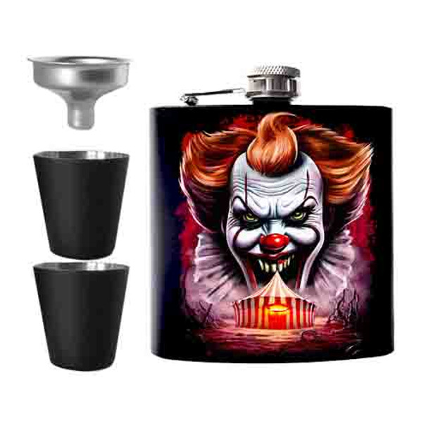 Derry Canal Carnival Pennywise Undead Inc Hip Flask Set