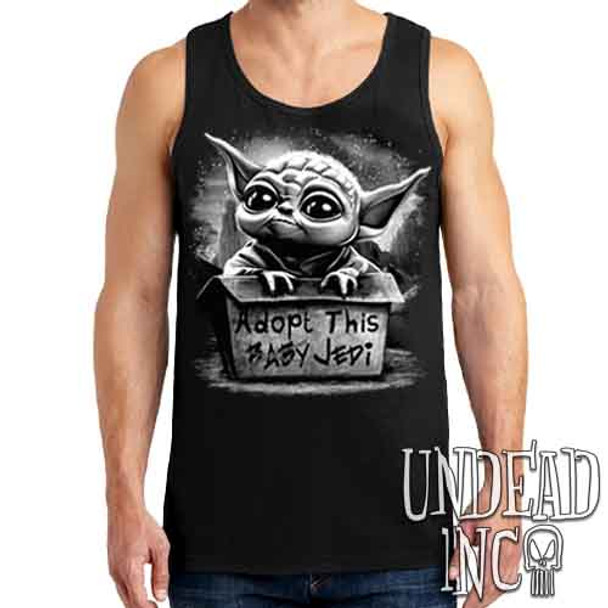 Grogu Adopt Me Black & Grey - Mens Tank Singlet