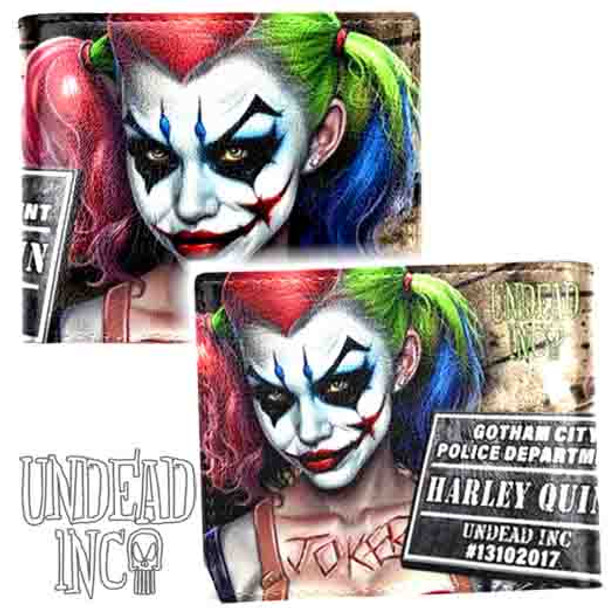 Harley Quinn Mug Shot Undead Inc Pu Leather Bi-Fold Wallet