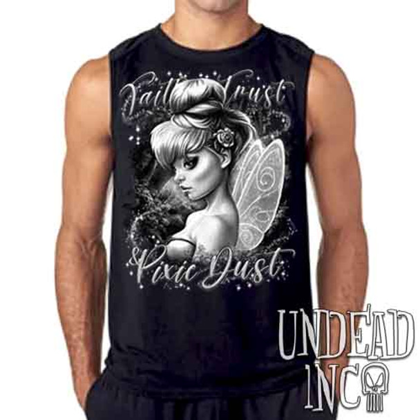 Tinkerbell Pixie Dust Black & Grey - Mens Sleeveless Shirt