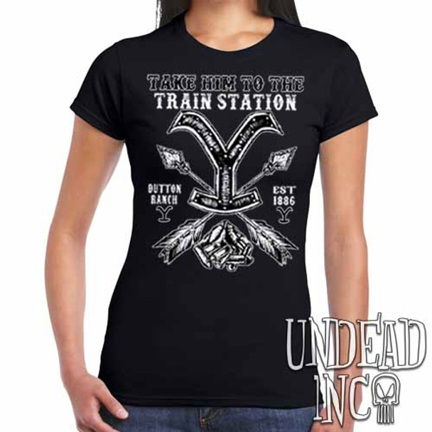 Yellowstone Train Station - Ladies T Shirt