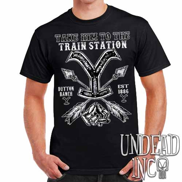 Yellowstone Train Station - Mens T Shirt