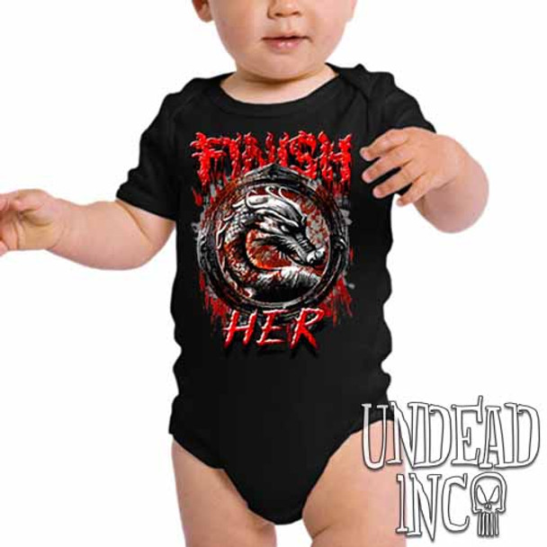 Mortal Kombat Finish Her Black & Grey - Infant Onesie Romper