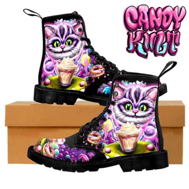 Cheshire Cat Mad Tea Party MENS Candy Kult Boots
