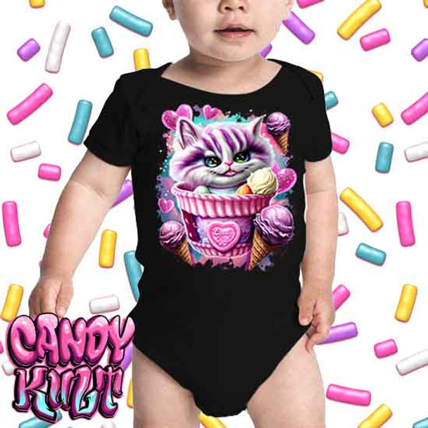 Cheshire Cat Ice Cream Dream Retro Candy - Infant Onesie Romper