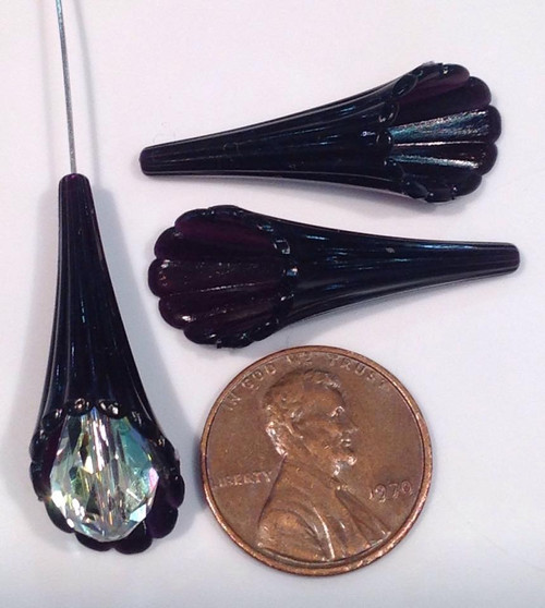 Lucite Trumpet Flower - Black