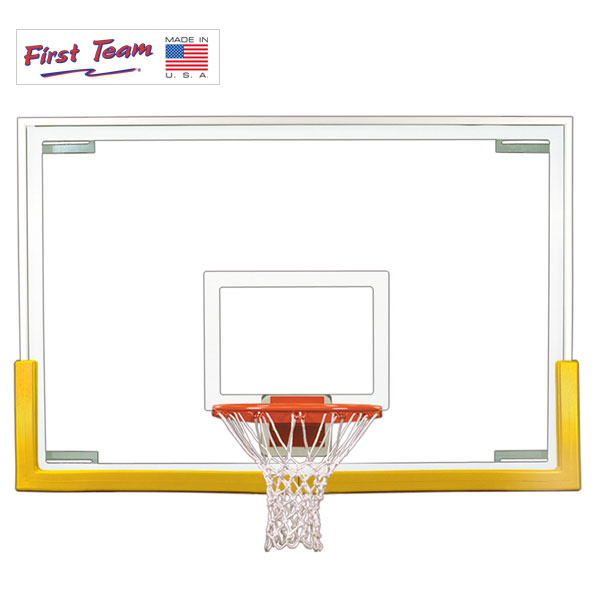 First Team™ Tradition™ Upgrade Package Steel-Glass Gymnasium Basketball Backboard; Rim & Pad Upgrade Package