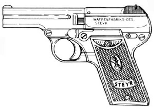 Steyr 1908-1909, .32ACP Magazine Or Grips