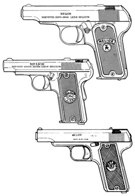 Melior 1920 New Model, .32ACP, 6 Rd Magazine Or Grips