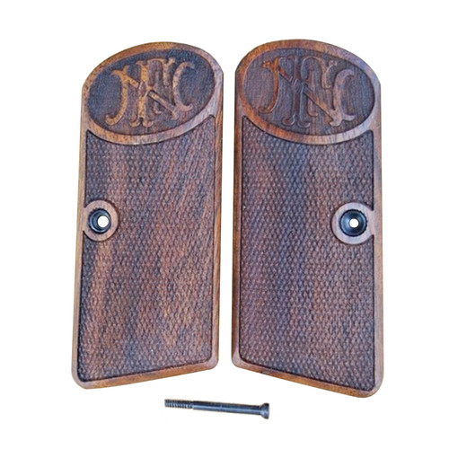 BROWNING FN 1910 WOOD GRIPS (Checkered With Logo) BROWNING FN 1910 WOOD GRIPS (Checkered With Logo)