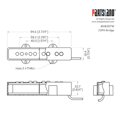 4-string Split Coil J-bass Pickup 4-string Split Coil J-bass Pickup