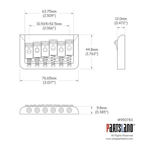 Hard Tail PRS Style Saddle Bridge