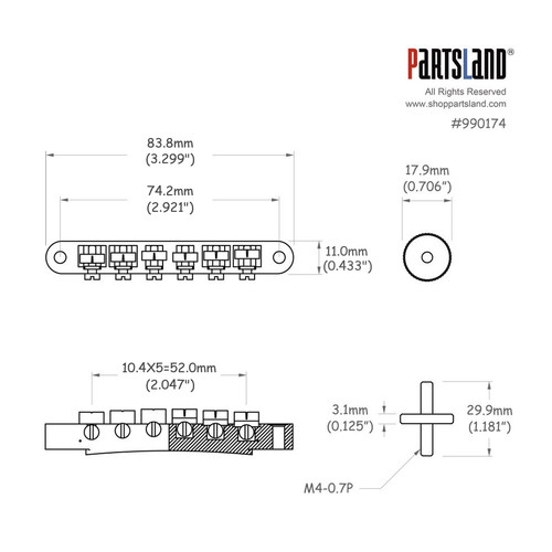 ABR Style Tune-O-Matic Bridge Retainer Wire ABR Style Tune-O-Matic Bridge Retainer Wire