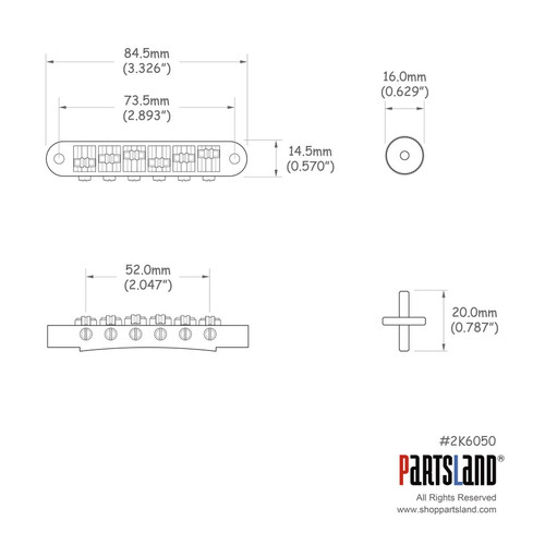 Tune-O-Matic Bridge Roller Saddle Tune-O-Matic Bridge Roller Saddle