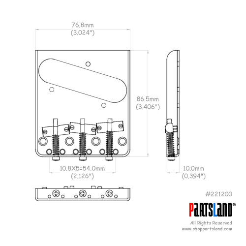 Tele Bridge 3 Saddles Slanted