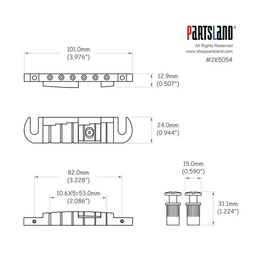 Aluminium Turn Over Guitar Bridge