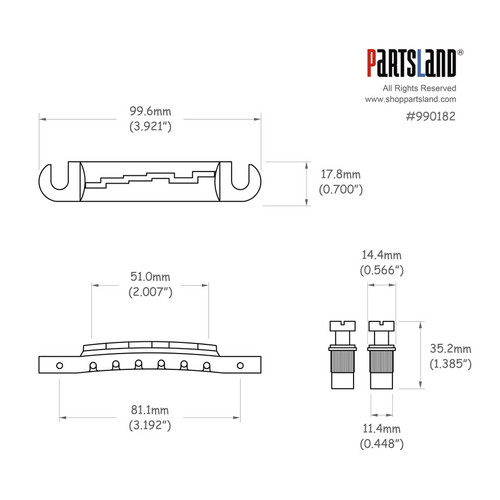 Compensated Classic Stop Bar Guitar Bridge