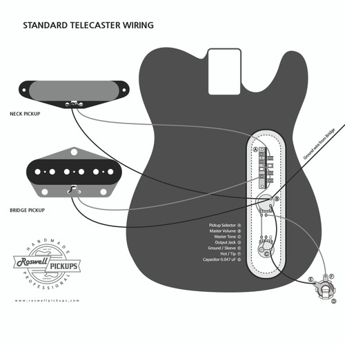 Stacked Humbucker Tele Neck Pickup / Alnico 5