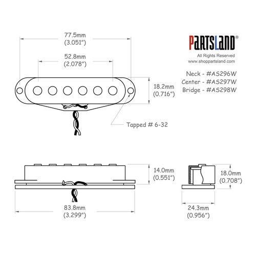 SC Modern Single-coil Bridge Pickup / Alnico 5