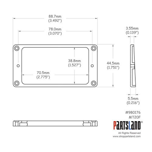 Flat and Slant Neck Humbucker Mounting Ring / MT20F