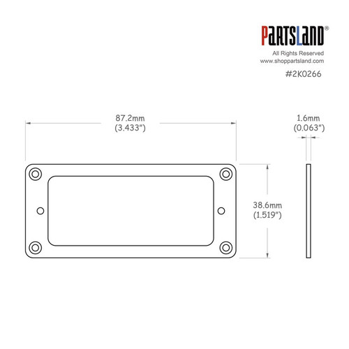 Flat Metal Mini Humbucker Mounting Ring / MTM