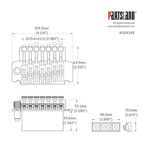 Floyd Rose Style 7-String Tremolo