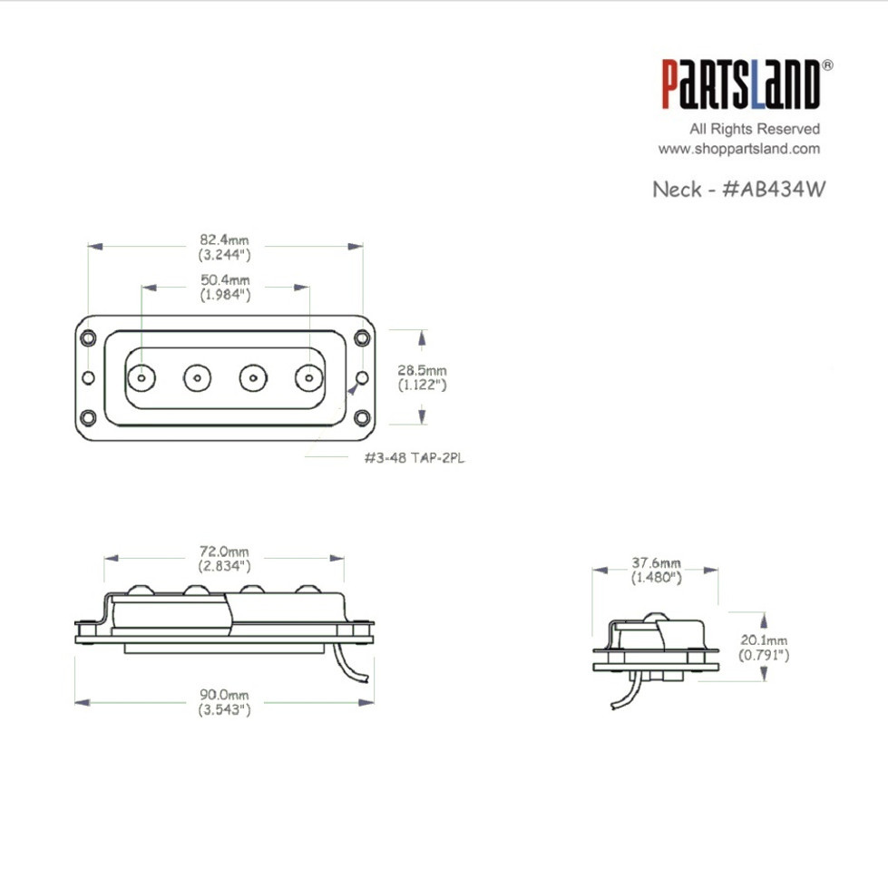 Rickenbacker style 4-string bass Neck Pickup