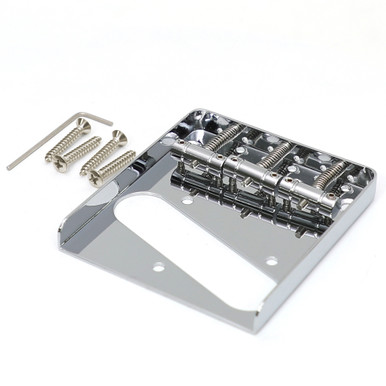 Brug-staartstuk, Tele, zwart, grooved saddles, flat plate, strings-in