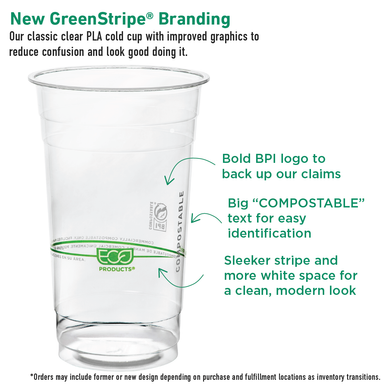 24oz GreenStripe Compostable Clear Cold Cup