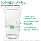 24oz GreenStripe Compostable Clear Cold Cup