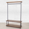 Industrial Pipe Clothing Rack with Cedar Wood Shelves | Triple Shelf