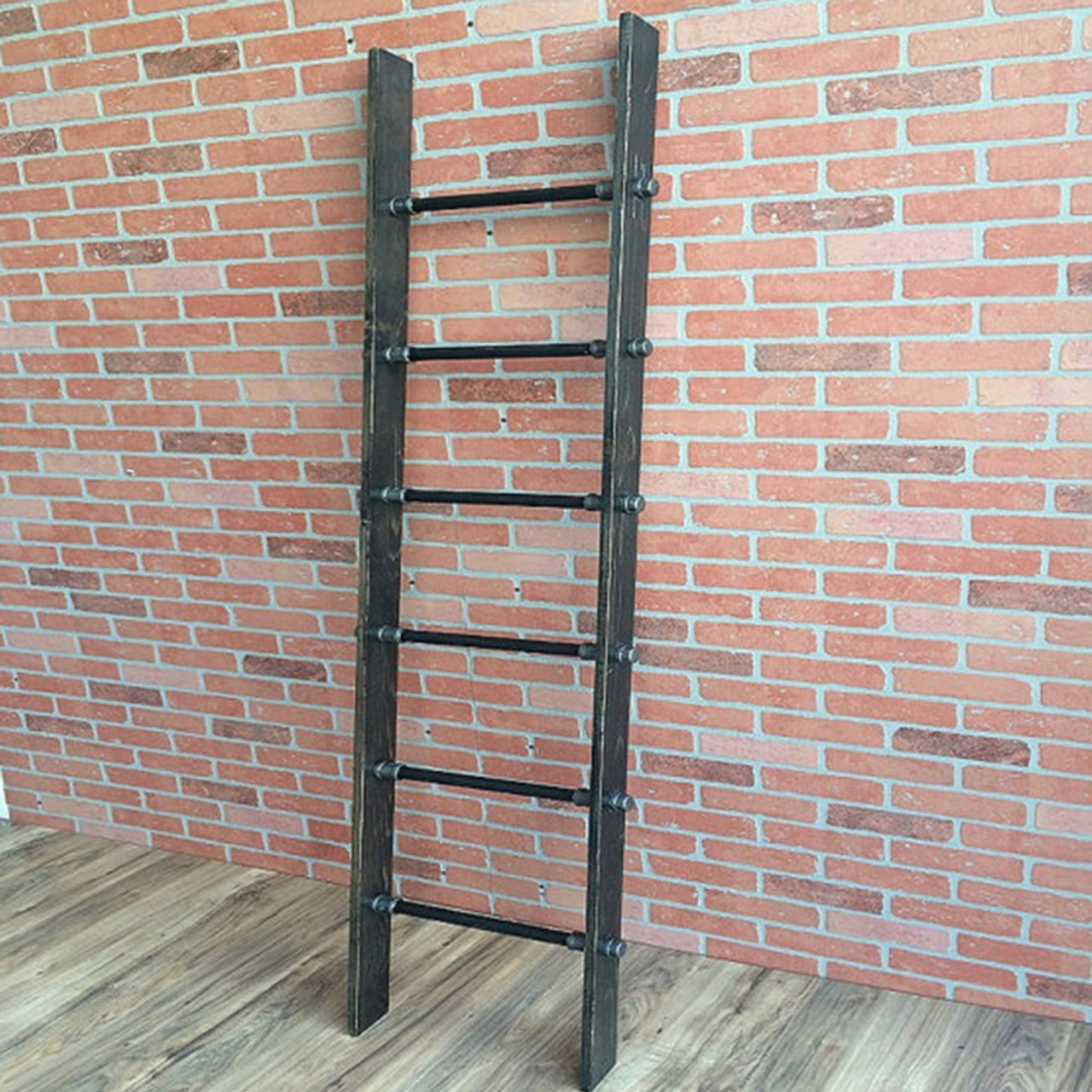 Industrial Pipe Ladder Display With Cedar Wood William Roberts
