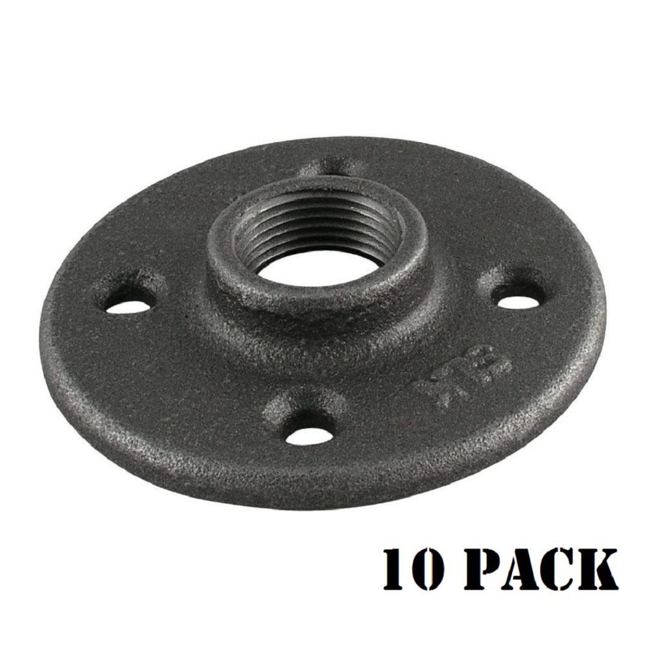 Black Floor Flange Pipe Fitting 1 2 Inch 10 Pack William