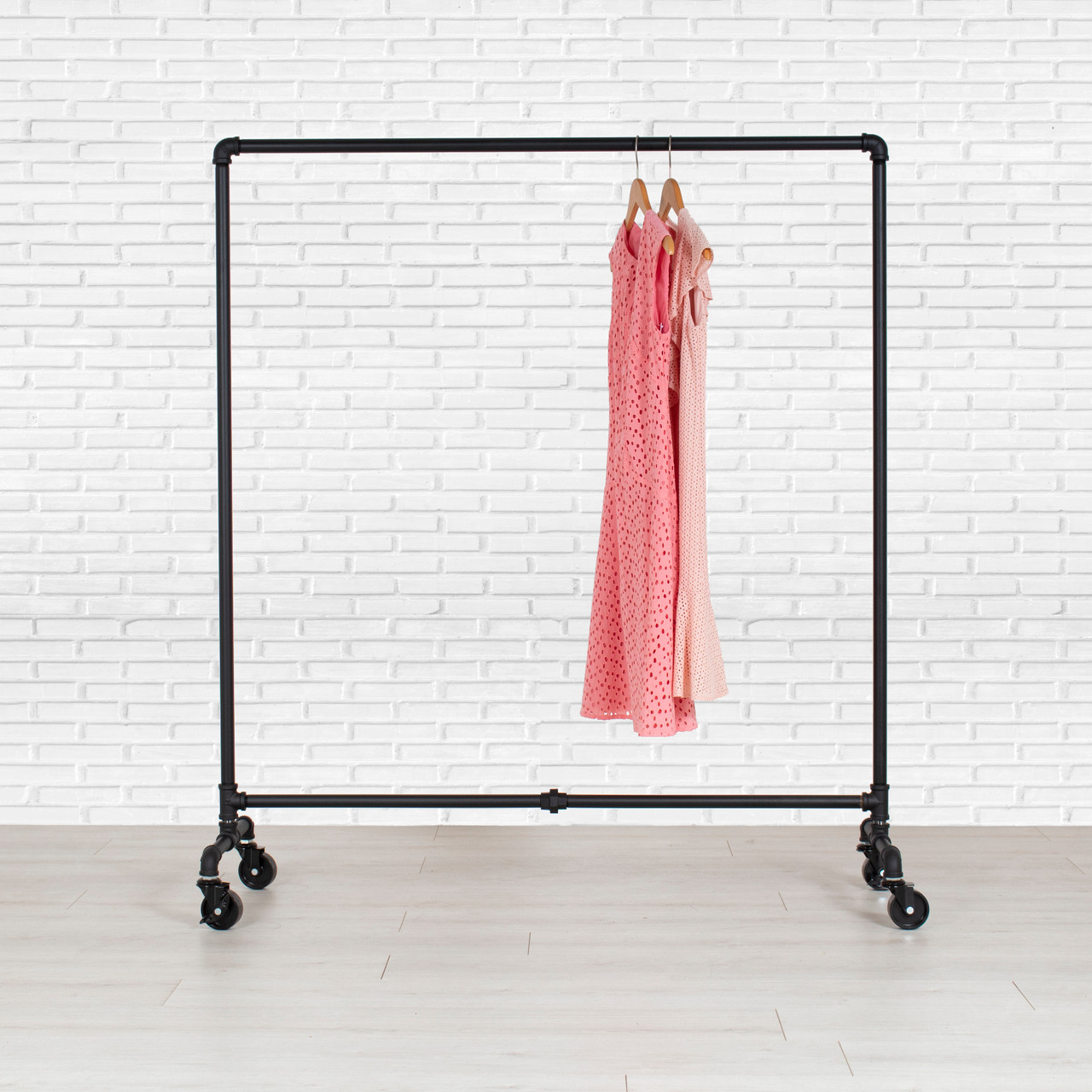 Industrial Style Heavy Duty Pipe Rolling Clothing Rack William