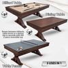 7' Multi-Game Table Espresso with Tan Felt
