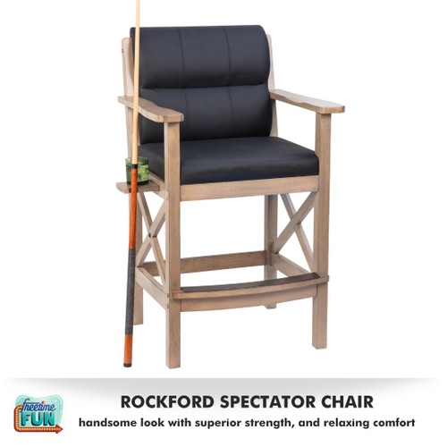 Freetime Fun Rockford Big Boy Spectator Chair for Pool Table Rooms; Large Sized King Chair Billiard Room Furniture Addition