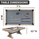 Rockford 7' Multi-Game Table Dimensions Rustic Oak